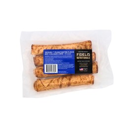 FIDELIS Rawhide Free Dog Chews Long Lasting, Treat Sticks, Dog Treats, Small & Large Dogs, Beef Collagen, Gluten Free, Grain Free, Pet Chew, Bones-Alternative, Made in USA, 4pk, Beef, 10"