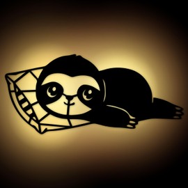 Namofactur Sloth Gift - DIY Lamp Made of MDF Wood, Large Sloth Figure for Children's Room and Office
