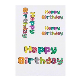 Azeeda 4 x 'Alles Gute zum Geburtstag' Temporäre Tattoos - Wasserfest, Hautfreundlich & Ungiftig · Transfers in Verschiedenen Größen (TO00073242)