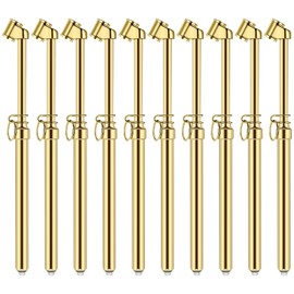 Yunsailing 10 Pcs Dual Head Tire Pressure Gauge Tire Gauge Air Pressure Gauge for Tires Range 10-150psi, 0.7-10.3bar, with Hook for Trucks Car Rv Van (Gold)