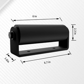 [Heavy Duty]JUGREAT 2 Pack Slide Gate Guide Roller，6" Hard Nylon Sliding Rolling Gates Guider with C Post Welded Bracket，Gate Rollers, Heavy Duty Sealed Ball Bearing Side Roller Assembly
