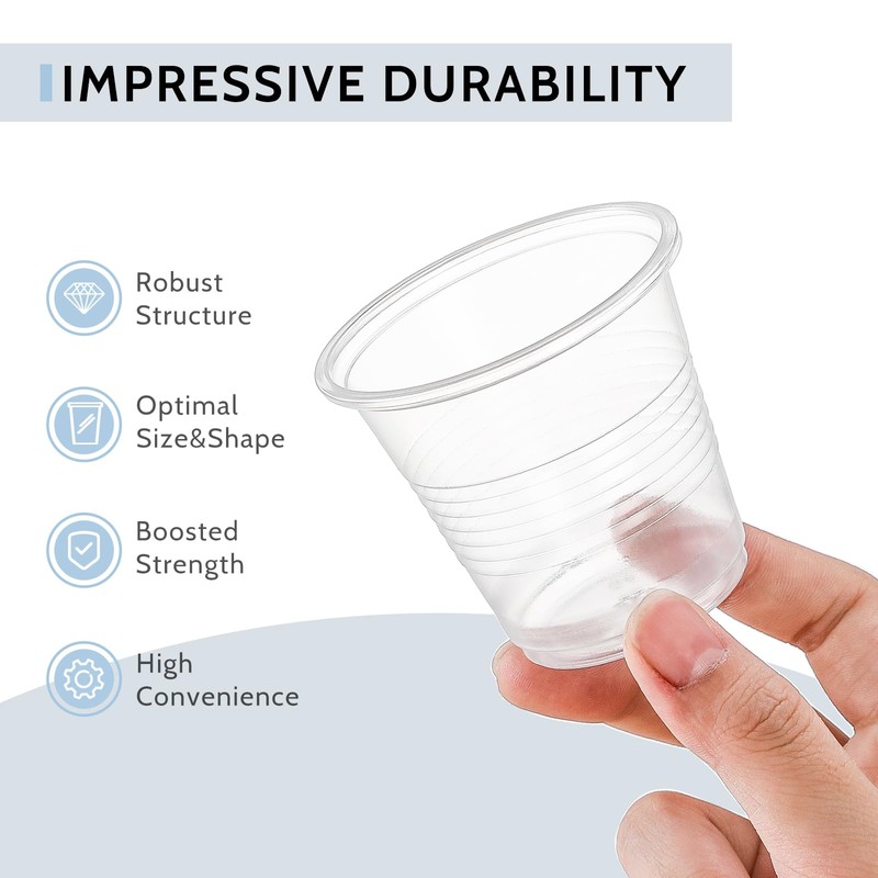 AOZITA 160 Pack 3 oz Clear Plastic Mouthwash Cups -