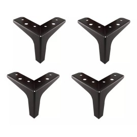 Herrajes Guerrero Pata Clasica Para Sala Muebles Pack 4 Piezas - Negro Mate