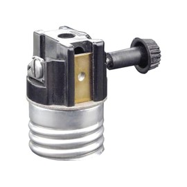 Leviton Electrolier 1-Circuit Lamp Holder, 250 W, Incandescent, Medium, Phenolic Body, Aluminum Shell, Contractor Pack, 10083-M, Black