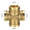 sourcing map Brass Cross Pipe Fitting 1/2 PT Female Thread