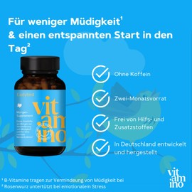 Vitamino Earlybird Green Tea Capsules with B Vitamins and Plant Extracts, for a Successful Start to the Day - Vegan, Gluten Free, Lactose Free