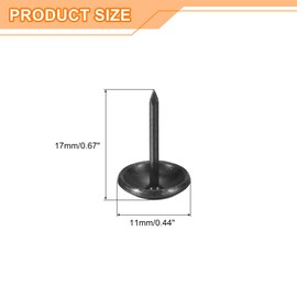 uxcell Upholstery Tacks Nail Pins Furniture, 100Pcs 11x17mm Thumb Tack Pins Assortment Kit Carbon Steel for Home Sofa DIY Decorative Nail Heads Nails, Grey