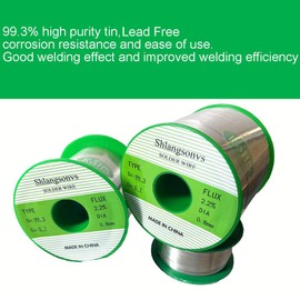 Shlangsonvs Lead Free Solder Wire Sn99.3 Cu0.7 Tin Wire Rosin Core Flux Content 2.2% Flow Well Electronics Soldering Wire (100g/0.22lb, Wire gauge 1mm/0.039in)