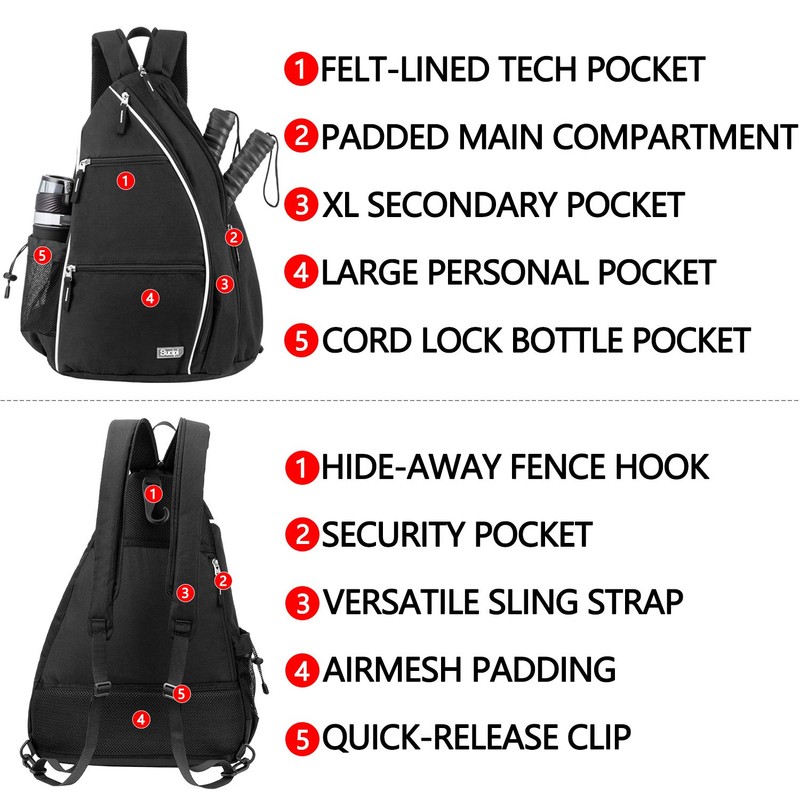 Pickleball Bag Backpack for Women Men Pickleball Sling Bag Sucipi