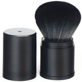 Retractable Makeup Brush, Kabuki Foundation Brush, Face Make Up Brush for Blusher, Setting Powder, Tanning and Highlighter, Super Soft & Dense, No Shedding, Genlte on Skin, Portable Travel Sized