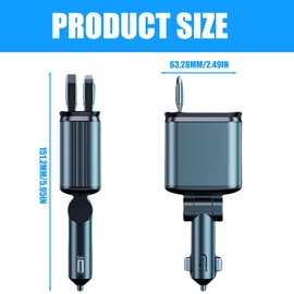 4-in-1 Einziehbares Auto Ladegerät Adapter, Sternenhimmel Auto Ladegerät Autoladegerät Sternenhimmel Projektor Auto Handy Ladegerät USB C Schnellladegerät Auto Zubehör