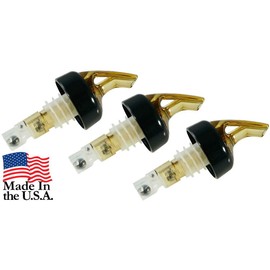 Precision Pour Measured Pourers With Collar"AMBER" 3 Per Pack, (2 oz))