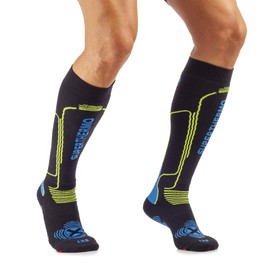 MICO Superthermal ski socks, made of Primaloft with merino wool and Lycra, 100% made in Italy, heavy with insulating power, unisex for men and women, sporty, in Vigorsol black colour. - 47-49