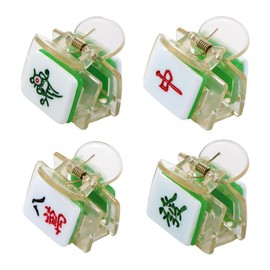 Leadigol 4PCS Mahjong Aligator Hair Clips, Strong Hold Claw Hair Clips, Hair Claw Clips, Square No-Slip Jaw Clips for Women and Girls, Retro Headdress Hair Accessories