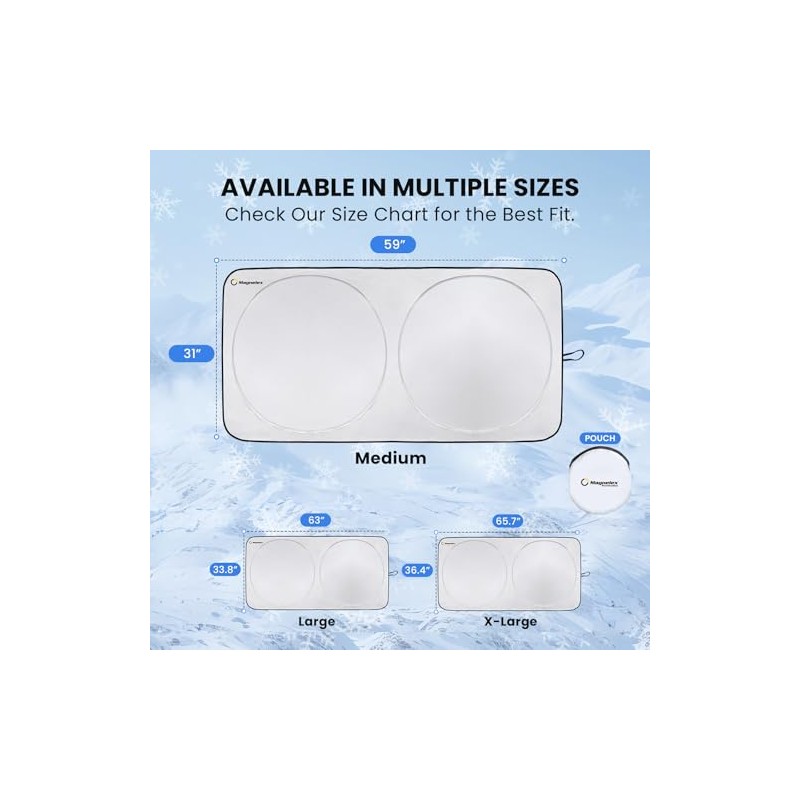 Magnelex Parasol de parabrisas, reflector de calor para coche ,