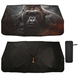 Nander Black Gorilla Car Windshield Sun Shade Umbrella Foldable Car Sunshade Cover UV Block Sun Visor Automotive Windshield Shade for Cars, Trucks, SUVs