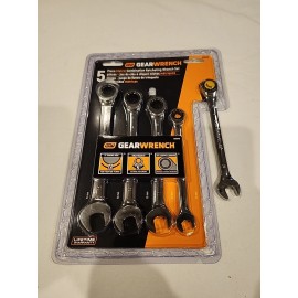 GearWrench - 5pc Metric Ratcheting Wrench Set 10â€“15mm Combo #93004D