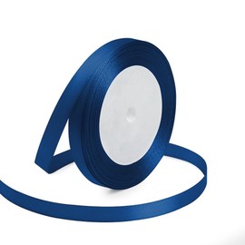 KMER LIFE 3/8 Inches x 25 Yards Navy Blue Satin Ribbon Solid Fabric Ribbons for Crafts, Wedding Decor, DIY Hair Accessories, Sewing, Gift Package Wrapping, Valentine's Day Bouquet and More