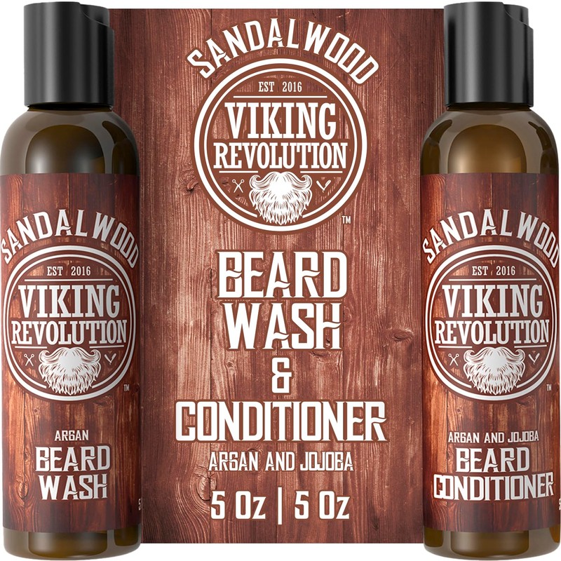 Beard Wash & Beard Conditioner Set w/Argan & Jojoba Oils