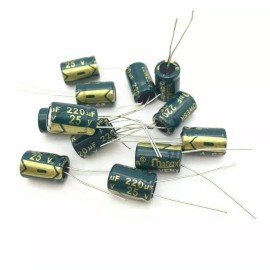 Nippon Chemi-Con 4 pcs 220uf 25v 105c radial electrolytic capacitors 4x220uf25v USA SHIPPING/SOLD