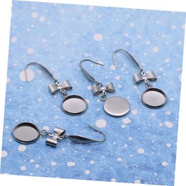 NUOBESTY 20PCS Stainless Steel Earring Trays with Hooks DIY Jewelry Making Base for Stylish Earrings Lightweight Metal Accessories for Women Inner Diameter for Personal Designs and Gifting