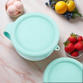 Silicone Lids for Dash My Mug Ice Cream Maker, Silicone Bowl Covers for Dash Ice Cream Maker Mug, Ice Cream Storage Lids, Includes 2 Bowl Covers, dessert scoop