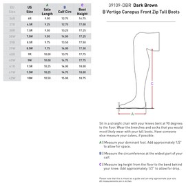 HORZE B Vertigo Canopus Front Zip Tall Boots - Dark Brown - 6.5R