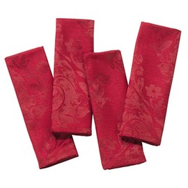 Palazzo Damask Chateau (Red-Burgundy) Christmas Pack Of 4 Napkins (20x20in-50x50cm Approx)