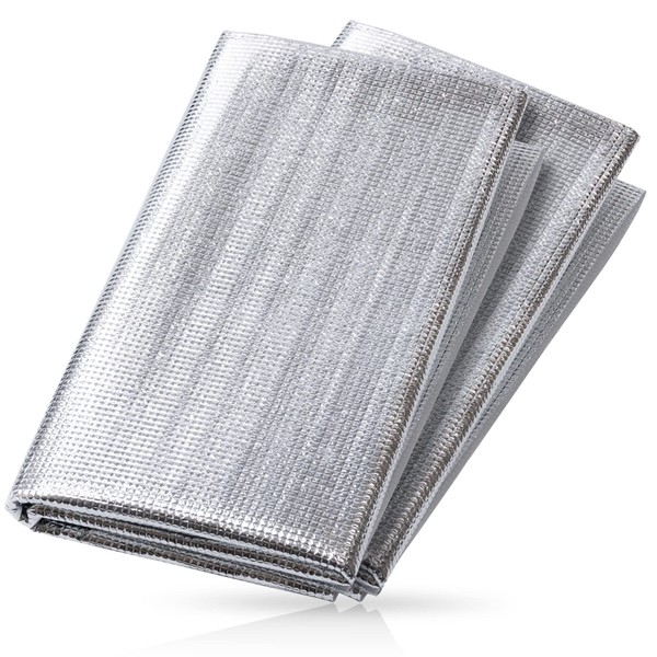 Calches Aluminum Sheet, 70.9 x 35.4 inches (180 x 90 cm), Delivery, Cushioning Material, Supervision of Active Delivery, Thermal Sheet, Thermal Sheet, Survival Sheet, Silver Mat, Set of 2