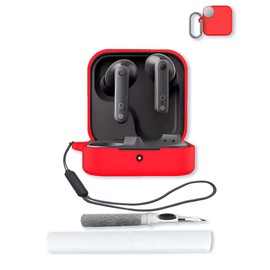 generic Silicone Case Compatible with CMF by Nothing Buds Pro2 with Keychain,Cleaning Kit and Lanyard, Soft Protective Shockproof Cover Wireless Earbuds CMF by Nothing Buds Pro 2 2024-Red