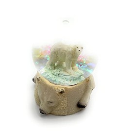 Onwomania Polar Bear White Height 6.5 cm Snow Globe Glitter Ball Shake Ball Multicoloured