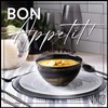 Vikko Soup Bowl, Set of 4 Black Alabaster Bowls, 6"