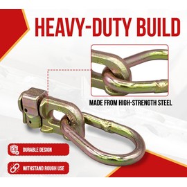 Mytee Products (20 Pack) Double Stud L Track Fitting w/Pear Link for L Track Rails - 5,000 lbs BS L Track Tie Down Accessories for Enclosed Truck, Trailer to Create Tie-Down Anchor Points