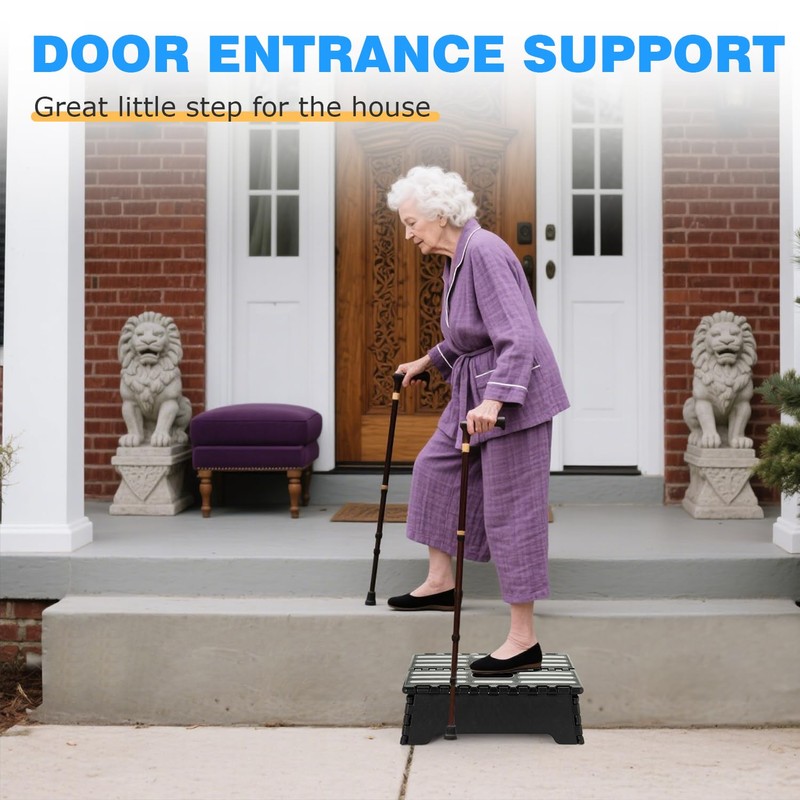 LISRUGEN 5" H Folding Step Stool for Adults & Elderly,