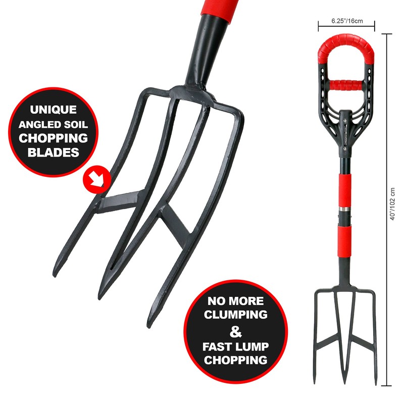Roamwild Multi-Digger Garden Digging Spading Fork – Fibreglass Light Weight