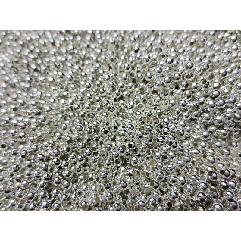 3000pcs Metal Parts Metal Beads 2mm Silver Round Huey Grocery