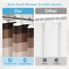 Nesphy Shower Curtain and Liner, Brown Striped 3 in 1