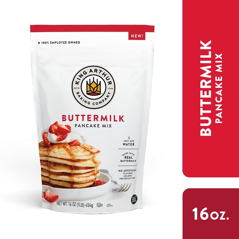 King Arthur Buttermilk Pancake Mix Just Add Water, Sourced Non-GMO,