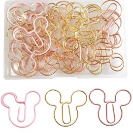 5WYOUKE Paper Clips, 30 Pieces, Cute Mouse Animal Clips, Bookmarks, Metal, For Document Organizer, Invitations, Sticky Notes, Letters, Notepad, Stationery, Assorted Colors, Memo Clips, 3 Colors,