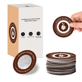 carrottimes 50 pcs Disposable Coffee Filters, Portable Paper Coffee Filters Bag, Pour Over Coffee Filter, Drip Coffee Filters for Coffee &Tea, Perfect for Camping, Home, Office(Brown)