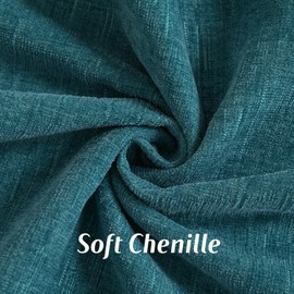 FUTEI Teal Chenille Throw Pillow Covers 26x26 Inch Set of 2,Double Stitch Scalloped Bordered Soft Square Euro Euro Pillow Shams,Home Decor for Couch,Bed,Living Room