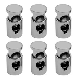6 Pieces Barrel String Cord Lock End - Heavy Duty Metal Gray Spring Stop Toggle Stoppers for, Shock Cord, Drawstrings