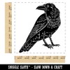 Elegant Black Raven Square Rubber Stamp for Stamping Crafting -