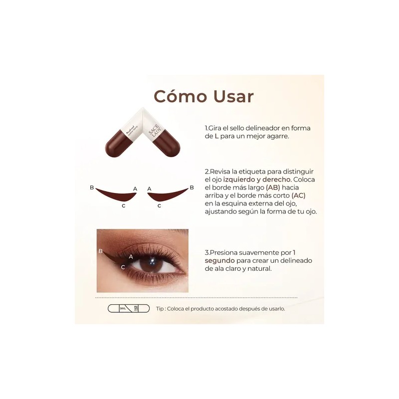 Sace Lady Doble Sello Delineador De Ojos Waterproof 2.8g