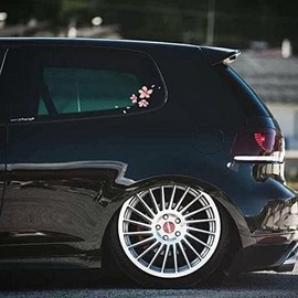 2pcs Pink Cherry Blossom Vinyl Car Sticker Auto Flower Decal Windshield Window Bumper Automotive Decals Bumper Stickers, Decals