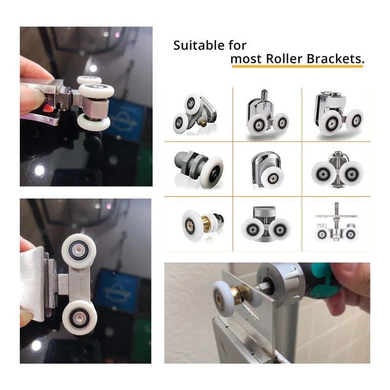 Leliafleury 16 Sets Shower Door Wheels 20mm Shower Door Rollers