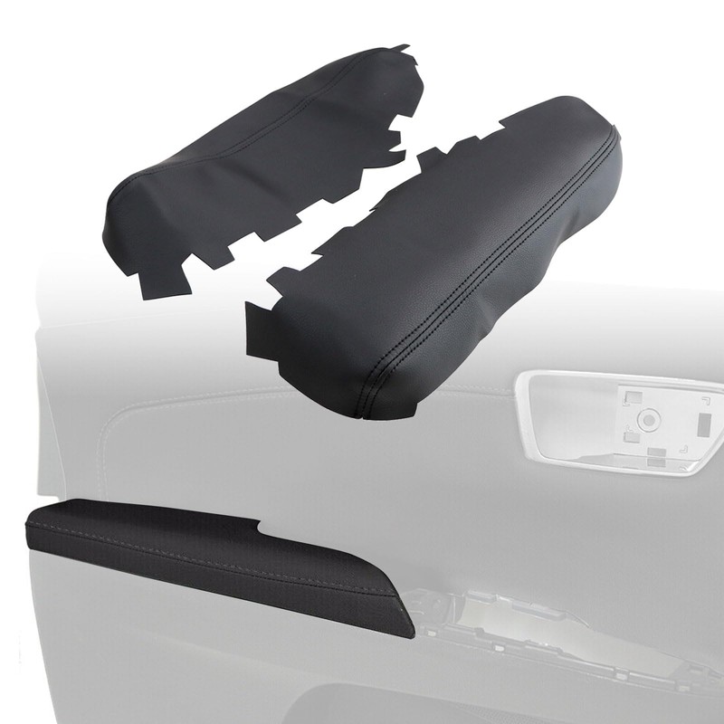 GXARTS 2Pcs Car Front Door Panels Armrest Replacement Cover Black