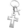 Kaltner Präsente Cross Crucifix Keyring, silver