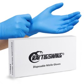 rattlesnake Blue Textured Nitrile Gloves 4 Mil,Disposable Latex-Free Gloves Powder-free(pack of 100) (XL-100)