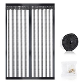 Fly Screens for Doors JANORS Magnetic Fly Screen Door, Magnetic Soft Screen Doors, Encrypted to Prevent Bug, Full Frame Magic Tape, Magnet Silent Closure, No Punching 80×200cm (Stripe)